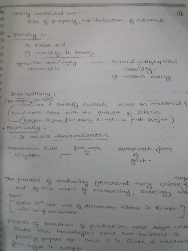 Upendra Gaur Sociology Optional Handwritten Class Notes- 2018