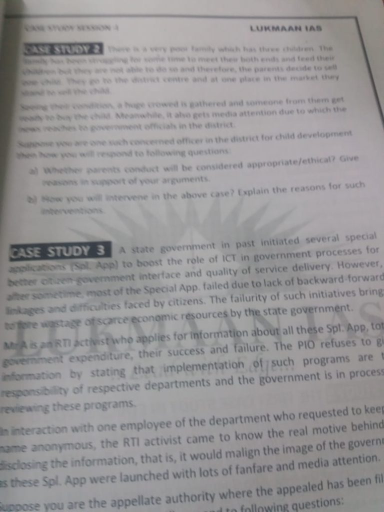 Case study exercise examples picture