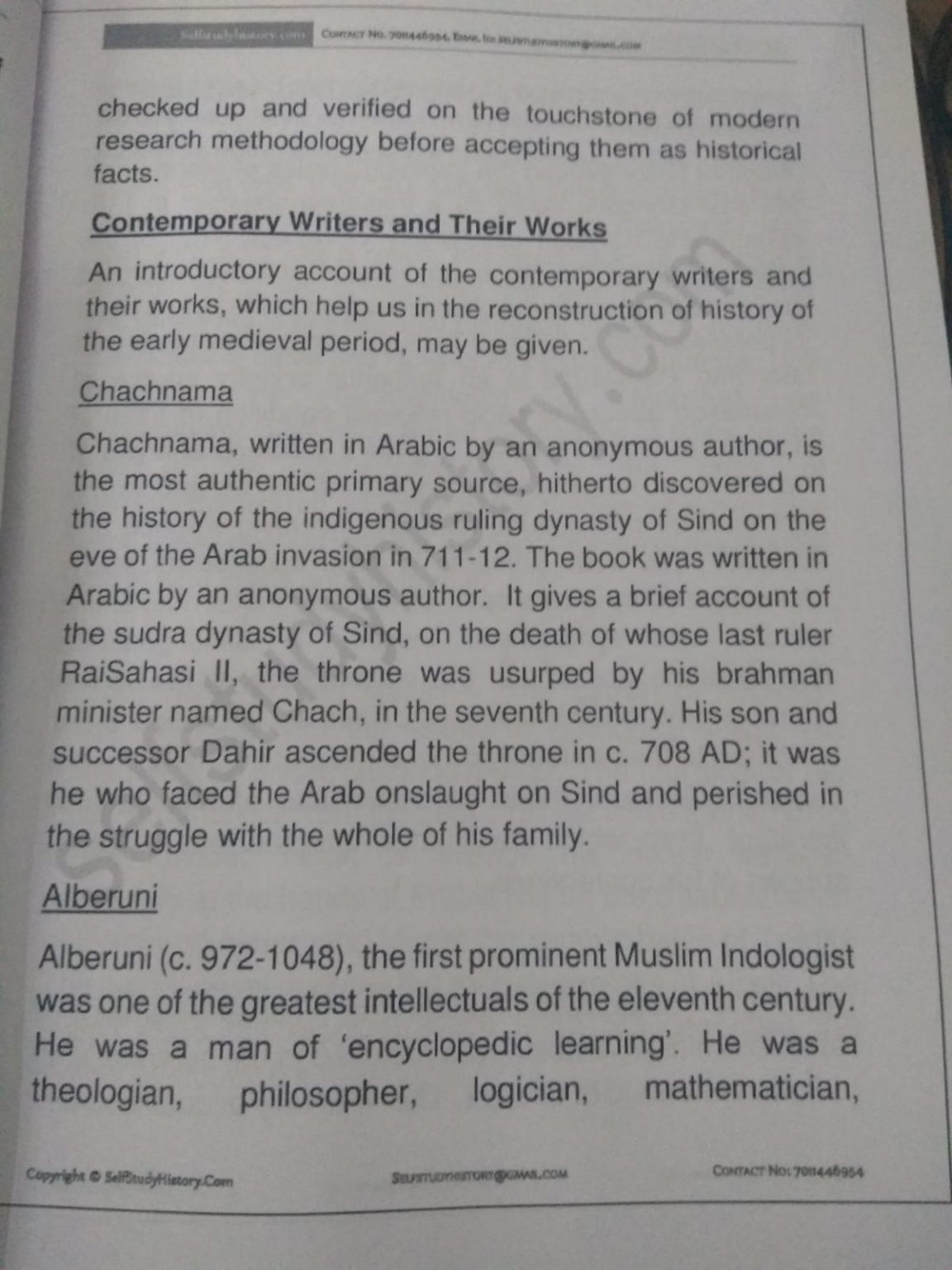 Self Study History Optional Previous year Study Material