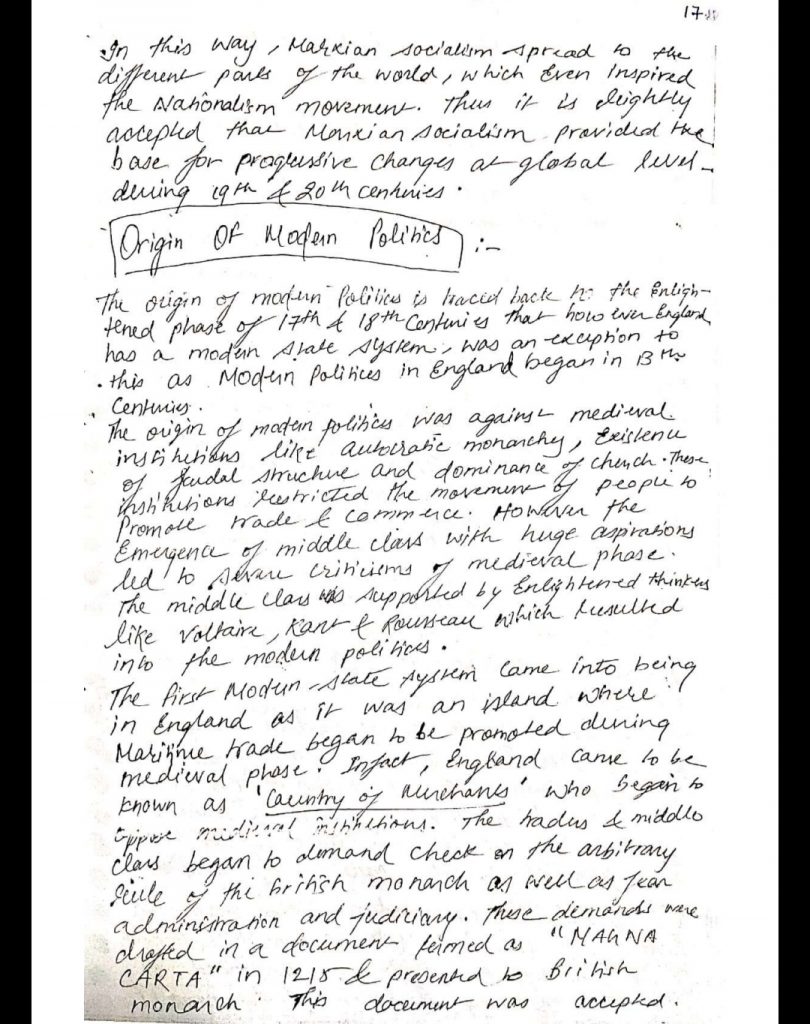 GS Score History Optional Handwritten Class Notes(Including Map ...