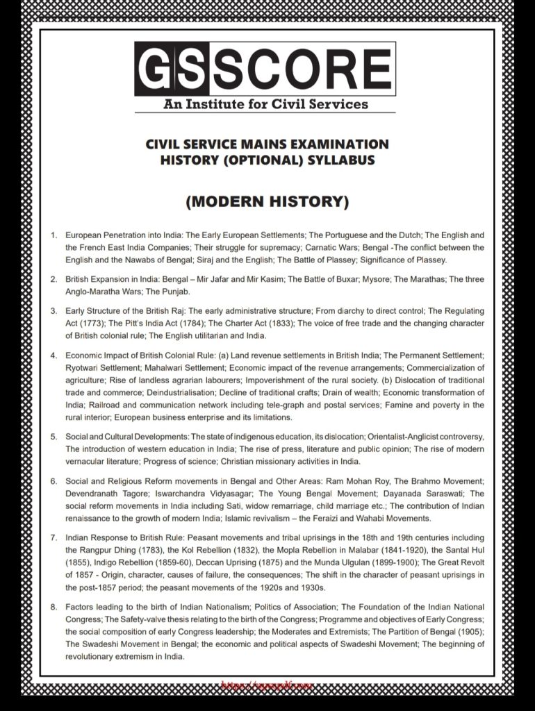 GS Score History Optional Handwritten Class Notes(Including Map ...