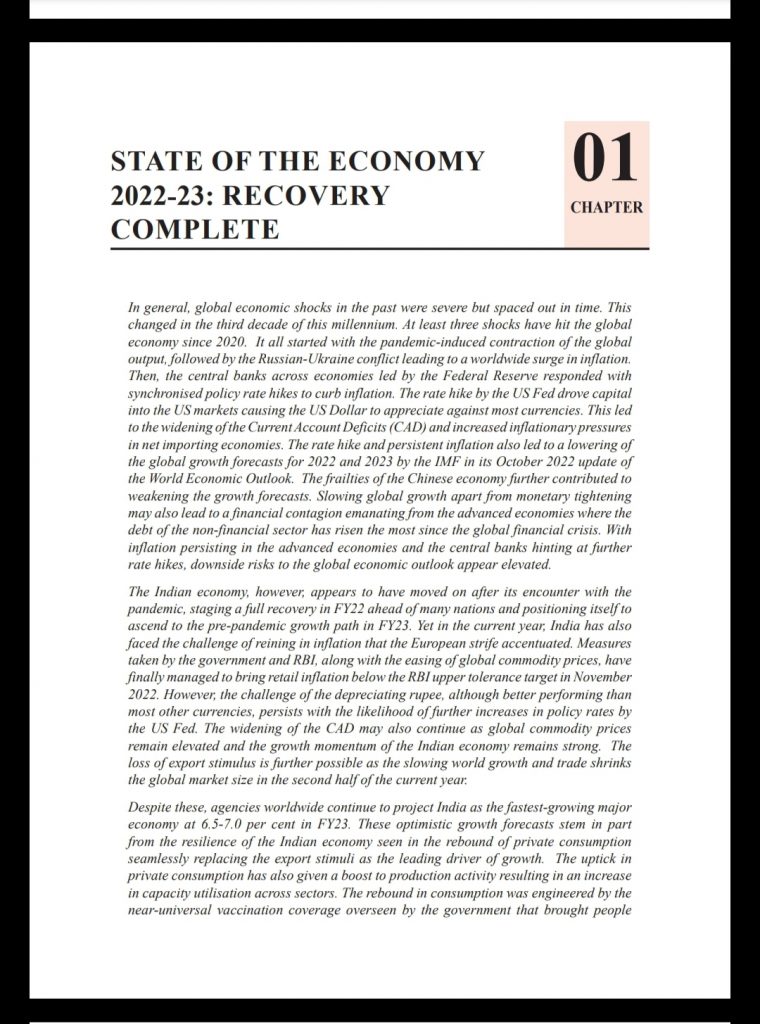 Economic Survey 2022-23 – ENGLISH [Print Out]