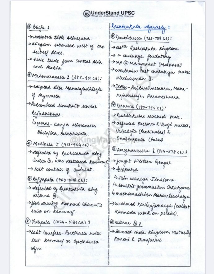 UnderStand UPSC (Medieval History) Handwritten Short Notes Prelims-2026
